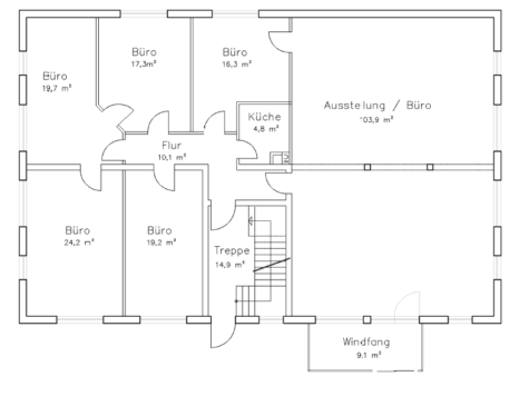 Geräumige Büroräume mit 3 Stellplätze, 04179 Leipzig, Bürofläche