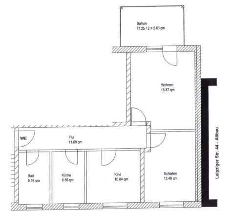 Geräumige 3-Zimmerwohnung mit Balkon, 04420 Markranstädt, Apartment