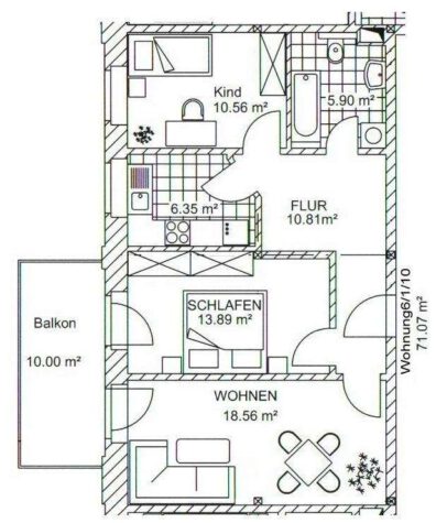 Geräumige 3-Zimmerwohnung in der Nähe vom Kulkwitzer See, 04205 Leipzig, Apartment
